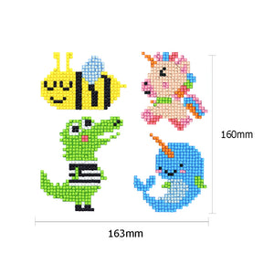 4pcs-Animal-Diamond Painting Free Stickers