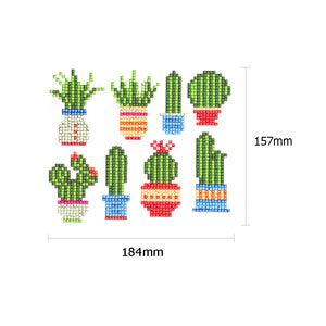 8pcs-Cactus-Diamond Painting Free Stickers