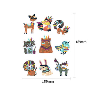 9pcs-Animal-Diamond Painting Free Stickers