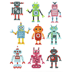 9pcs-Hyperactive Robot-Diamond Painting Free Stickers