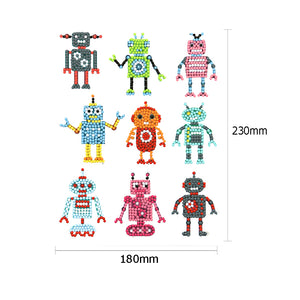 9pcs-Hyperactive Robot-Diamond Painting Free Stickers