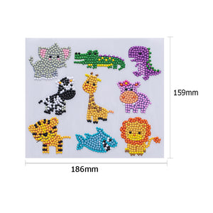 9pcs-Animal-Diamond Painting Free Stickers