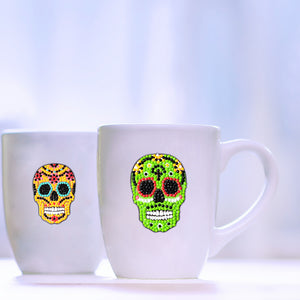 4pcs-Four Color Skull-Diamond Painting Free Stickers