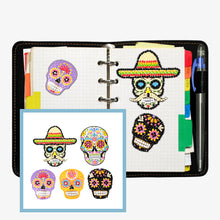 Load image into Gallery viewer, 5pcs-Five Color Skull-Diamond Painting Free Stickers
