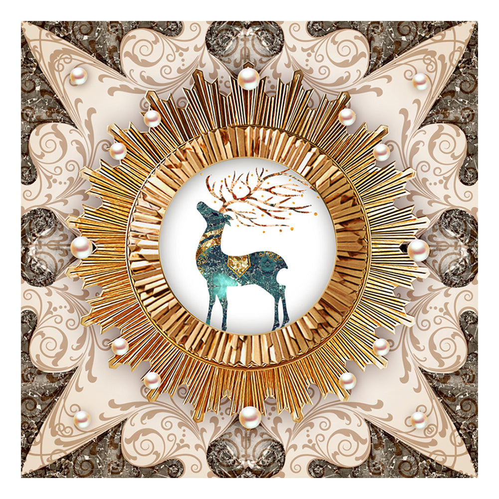 Fortune Deer-11CT Stamped 3 Strands Cross Stitch-45x45cm