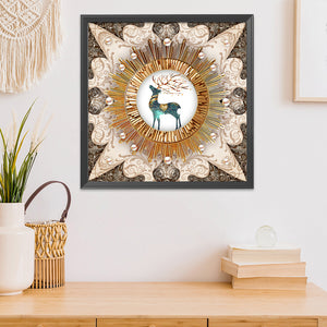 Fortune Deer-11CT Stamped 3 Strands Cross Stitch-45x45cm