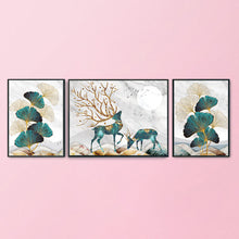 Load image into Gallery viewer, Deer Triptych-11CT Stamped 3 Strands Cross Stitch-194x96cm
