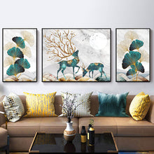 Load image into Gallery viewer, Deer Triptych-11CT Stamped 3 Strands Cross Stitch-194x96cm
