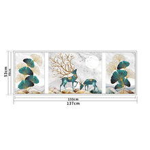 Load image into Gallery viewer, Deer Triptych-11CT Stamped 3 Strands Cross Stitch-194x96cm
