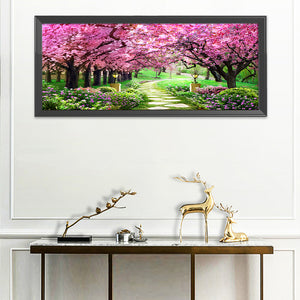 Cherry Garden-11CT Stamped 3 Strands Cross Stitch-149x66cm