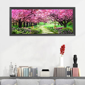 Cherry Garden-11CT Stamped 3 Strands Cross Stitch-149x66cm