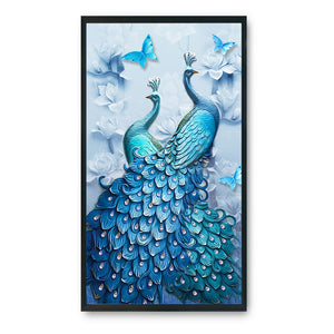 Peacock-11CT Stamped 3 Strands Cross Stitch-60x100cm