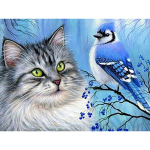 Cats And Birds-Full Drill Diamond Painting