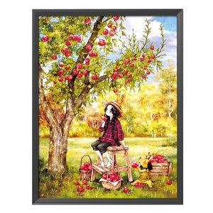 Apple Girl-11CT Stamped 3 Strands Cross Stitch-53x72cm