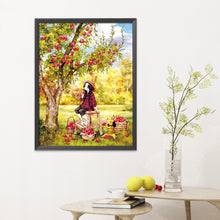 Load image into Gallery viewer, Apple Girl-11CT Stamped 3 Strands Cross Stitch-53x72cm
