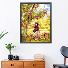 Load image into Gallery viewer, Apple Girl-11CT Stamped 3 Strands Cross Stitch-53x72cm
