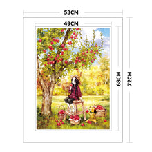 Load image into Gallery viewer, Apple Girl-11CT Stamped 3 Strands Cross Stitch-53x72cm
