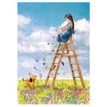 Load image into Gallery viewer, Flower Ladder Girl-11CT Stamped 3 Strands Cross Stitch-53x72cm
