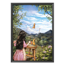 Load image into Gallery viewer, Sketch Girl-11CT Stamped 3 Strands Cross Stitch-53x72cm
