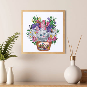 Bunny Cat-Special Shaped Crystal Diamond Painting-30*30cm