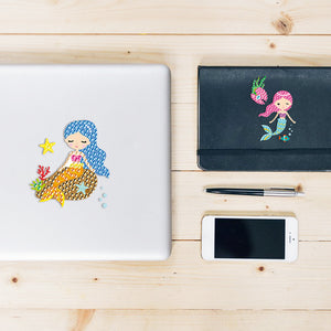 6pcs-Mermaid-Diamond Painting Free Stickers