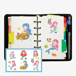 6pcs-Mermaid-Diamond Painting Free Stickers