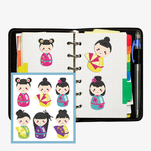 6pcs-Doll-Diamond Painting Free Stickers