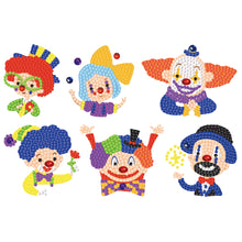 Load image into Gallery viewer, 6pcs-Clown-Diamond Painting Free Stickers
