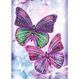 Butterfly Skull-Partial Special Luminous Diamond Painting-30x40cm