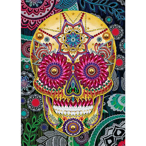 Butterfly Skull-Partial Special Luminous Diamond Painting-30x40cm