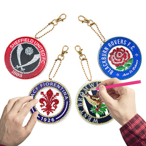 4pcs Badge DIY Keychain