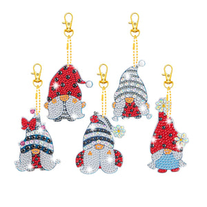 5pcs DIY Diamond Painting Ladybug Gnomes Double-sided Keychains