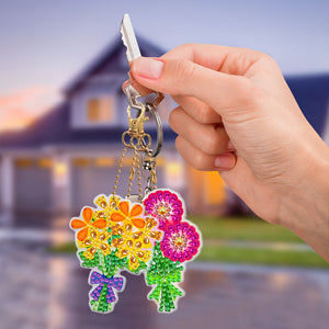 5pcs Bouquet Double Sided Keychain