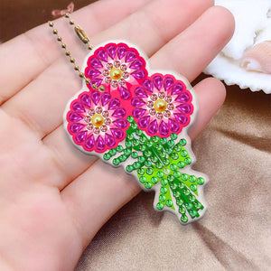 5pcs Bouquet Double Sided Keychain