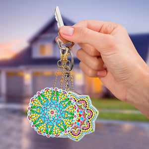 5pcs Mandala Double Sided Keychain