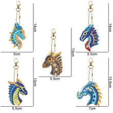 Load image into Gallery viewer, 5pcs Dragon Double Sided Keychain
