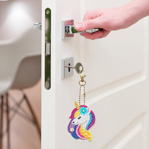 8pcs Rainbow Horse Double Sided Keychain