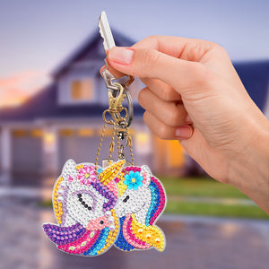 8pcs Rainbow Horse Double Sided Keychain