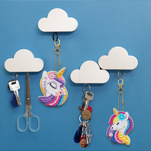 8pcs Rainbow Horse Double Sided Keychain