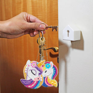 8pcs Rainbow Horse Double Sided Keychain