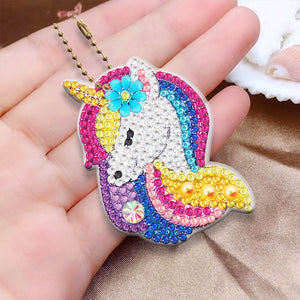 8pcs Rainbow Horse Double Sided Keychain