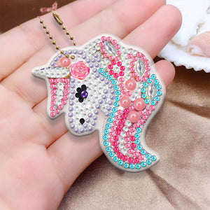 6pcs Rainbow Horse Double Sided Keychain