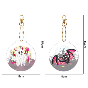 2pcs Halloween Double Sided Keychain