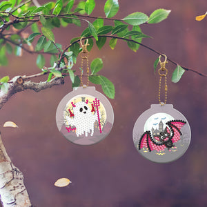 2pcs Halloween Double Sided Keychain