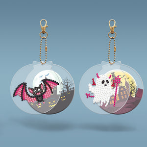 2pcs Halloween Double Sided Keychain