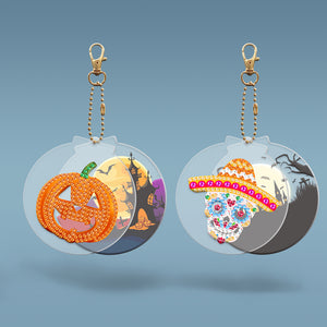 2pcs Halloween Double Sided Keychain