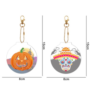 2pcs Halloween Double Sided Keychain