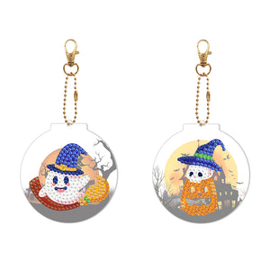 2pcs Halloween Double Sided Keychain