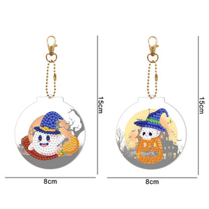 2pcs Halloween Double Sided Keychain