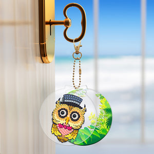 2pcs Owl Double Sided Keychain